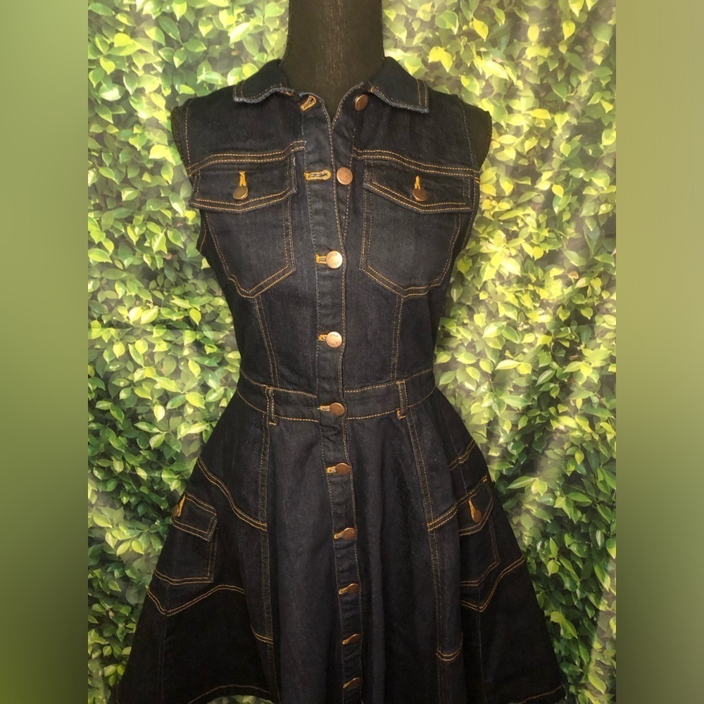 Denim Sleeveless Dress - Picture 5 of 16